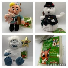 Lot of 3 Stuffins 1999 Rudolph Plush Herbie Elf, Sam Snowman, Abo Snowman NEW