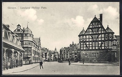 Gießen, Landgraf-Philipp-Platz, Ansichtskarte 1912 