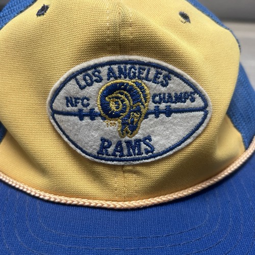 VTG Sports Specialties Los Angeles Rams LA 80s Colorblock Trucker Mesh Snap Hat - Picture 5 of 11