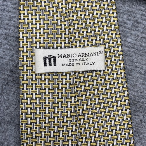 Mario Armani Tie Mens Silk Made Italy Geometric Woven Pattern 3.75x59 - Picture 4 of 4