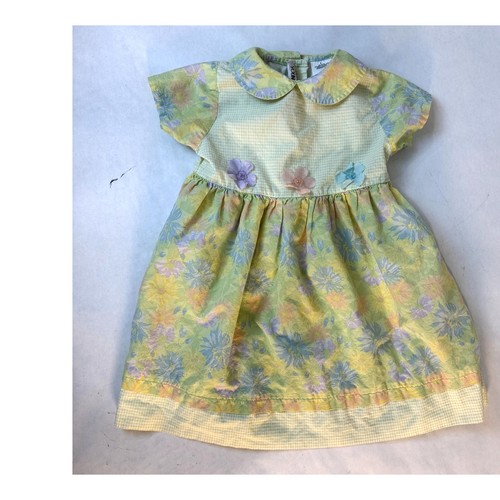 Vintage Y2K 2002 Dress Peter Pan Collar Floral Cottagecore Cotton - Girls Size 5 - Picture 9 of 9