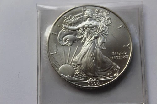2008 AMERICAN SILVER EAGLE ONE TROY OUNCE GEM UNC..999 Fine Silver