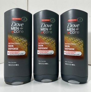 2x Dove Men Care Skin Defense Antibacterial Body Face Wash 13.5 oz Each
