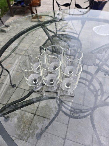 Federal Cocktail Square Smokey Gray Base Mid-Century Modern Set Of 6 - Picture 12 of 18