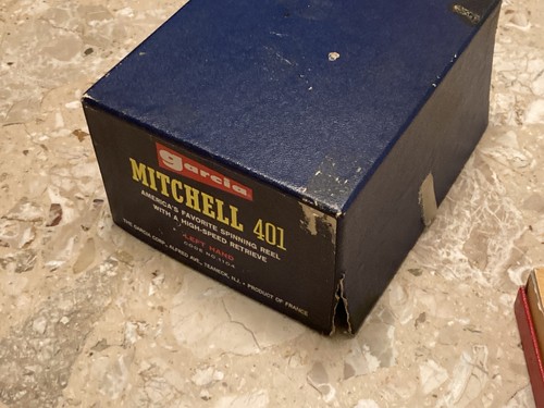 Vintage Garcia Mitchell 401 Spinning Reel Made In France Open Box Spool - Picture 20 of 22