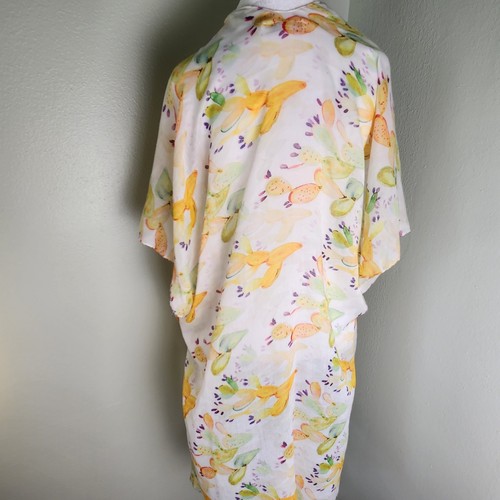 Boho Mrs Roper weiß gelb Blumen transparent offen Kimono Überwurf Damen Einheitsgröße - Bild 3 von 6