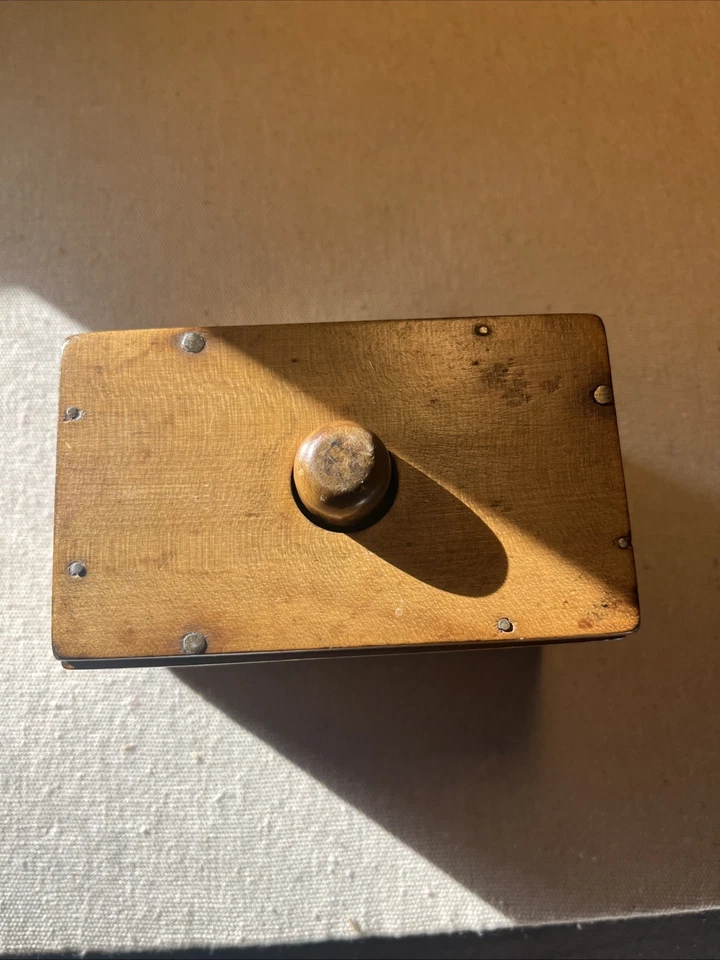 Prensa de estampillas molde mantequilla madera antigua vintage Foto 4 de 4