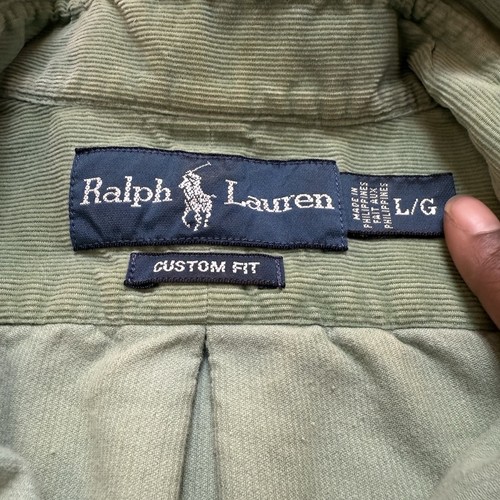 Vintage Polo Ralph Lauren Hemd Herren L Grün Cord Classic Fit Langarm - Bild 4 von 5
