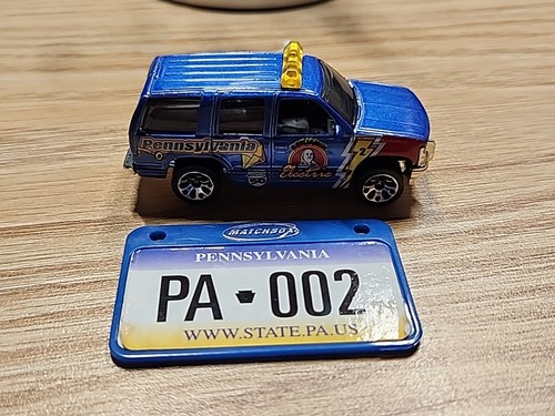 Matchbox Chevy Tahoe Pennsylvania Benjamin Electric blau 1997 lose - Bild 1 von 9