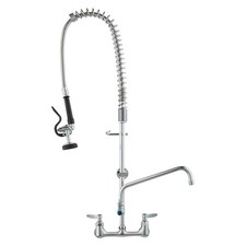 Commercial Kitchen Faucet with Pre-Rinse Sprayer 36" Wall Mount Brass
