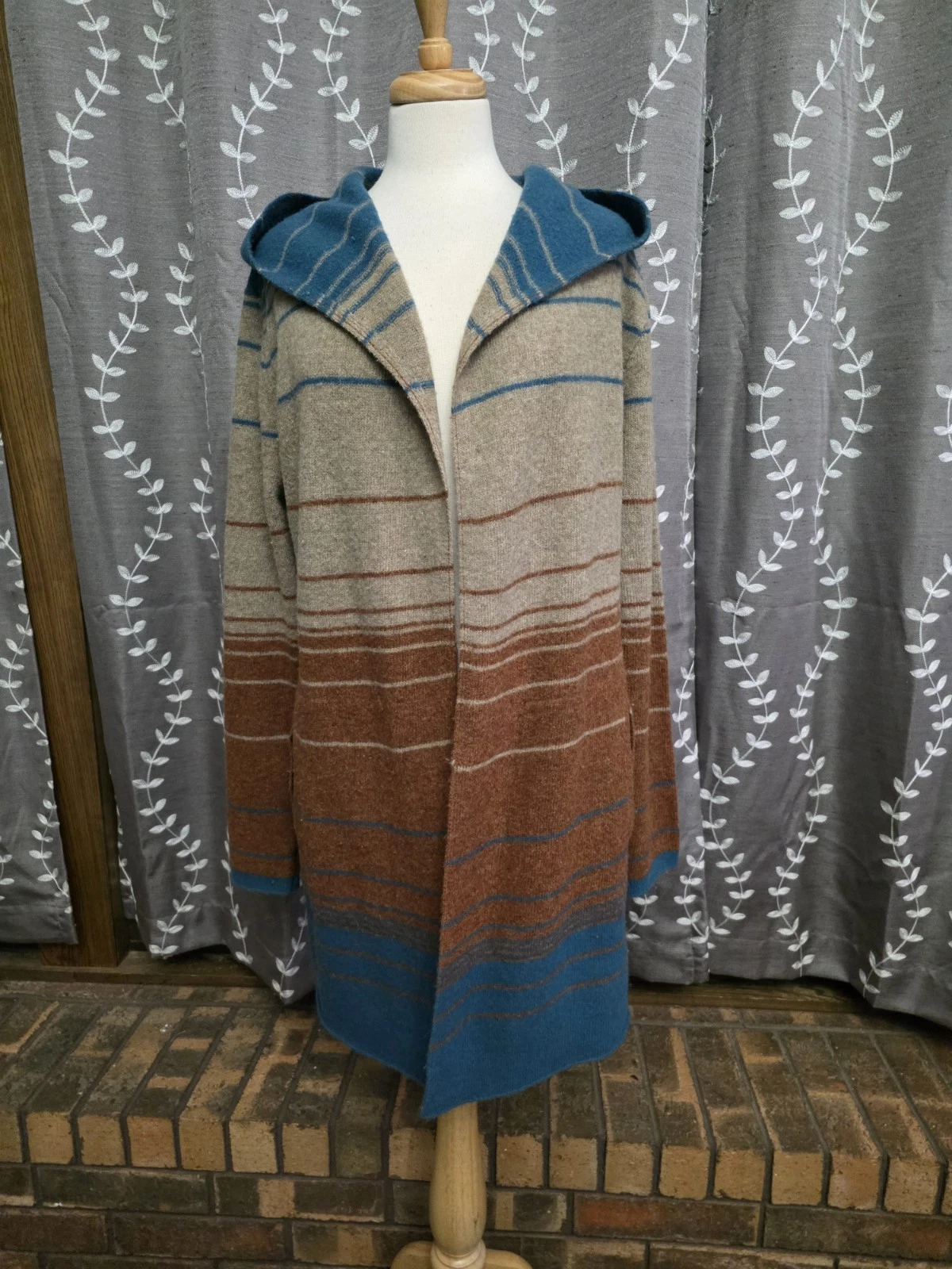 Toad & Co Horny Toad Merino Heartfelt Hoodie Cardigan 100% Lambswool Open Medium