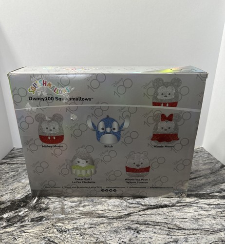 New Squishmallow Disney 100 Anniversary Collectors Set Mickey Stitch Tinker Pooh - Picture 2 of 2