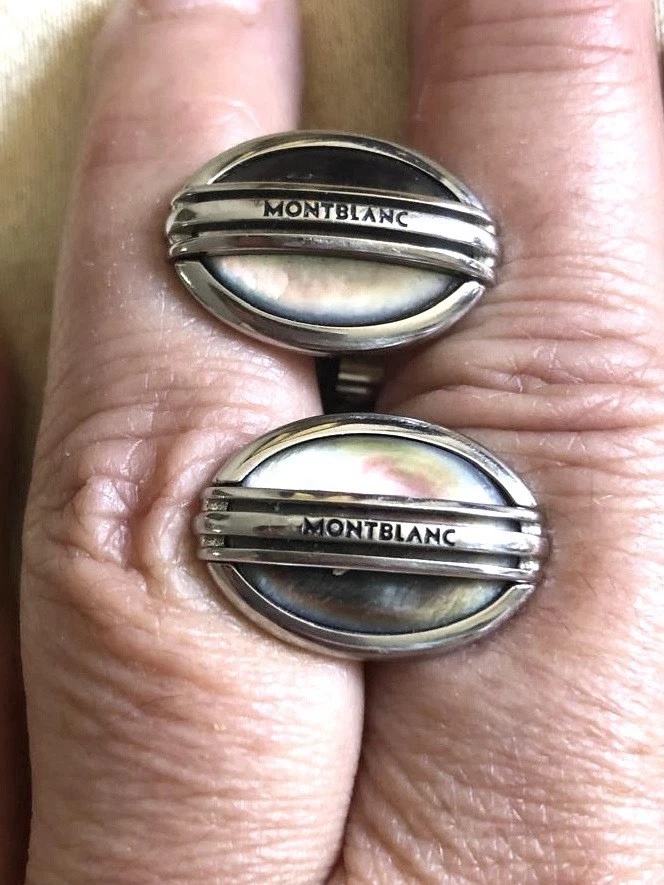 MONTBLANC カフスリンクス_navy mother of pearl Montblanc Mother of Pearl/Abalone Cufflinks for Men for sale | eBay