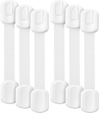 Bates Child Safety Strap Locks 6 Pack Adjustable Secure Baby Proofing Set