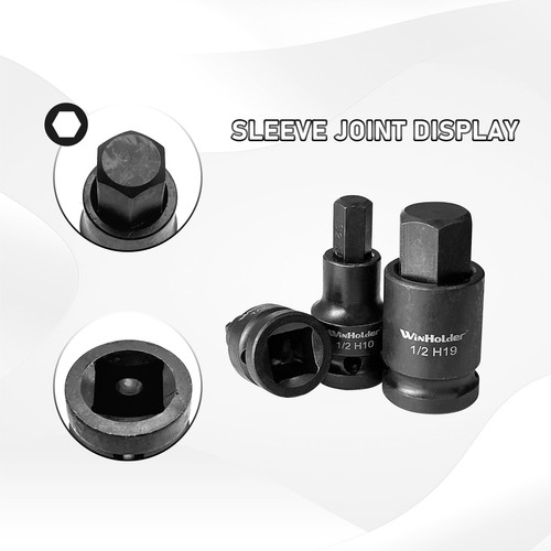 10PCS IMPACT HEX BIT Sockets Set 1/2" Drive Impact H4 To H19 Allen Key With Tray - Picture 7 of 8