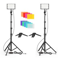 Led Photography Lighting Kit, 2 Pcs Dimmable Continuous Portable Studio Light...