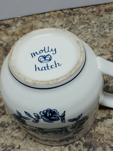 Taza Molly Hatch Cerdo Azul French Country Anthropologie Taza Cocina Coleccionable  - Imagen 5 de 6