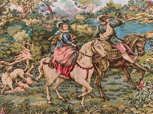 3x3 ft Vintage Hunter French Tapestry Traditional Goblin Medieval Wall Hanging - Picture 2 of 9