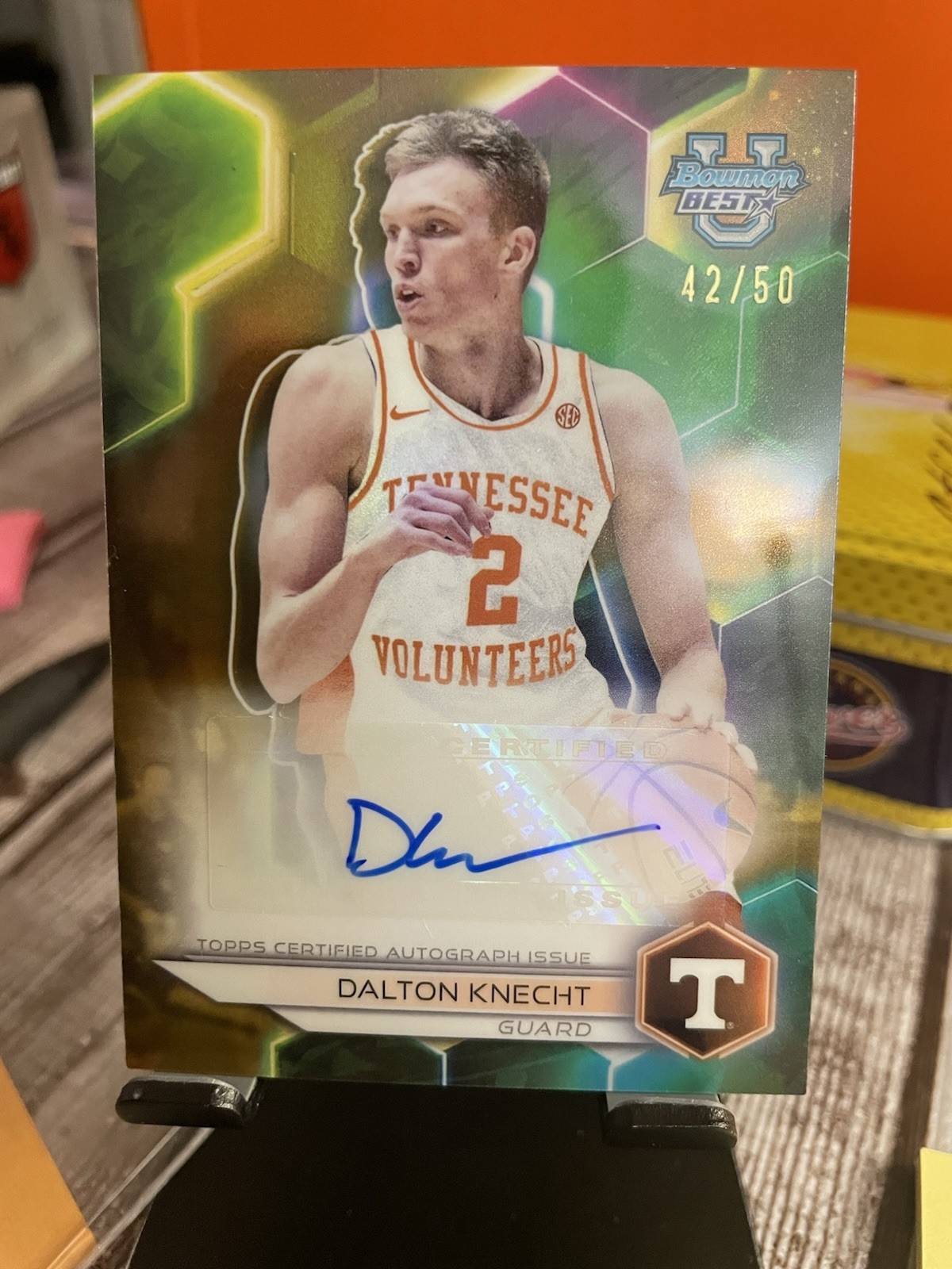 DALTON KNECHT 2023-24 BOWMAN U BEST GOLD REFRACTOR AUTOGRAPH AUTO /50 Q0902
