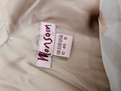 Monsoon Silk Blend Devore Bias Maxi Dress Champagne Cowl Y2K 90s UK 10 12 Party - Picture 11 of 18