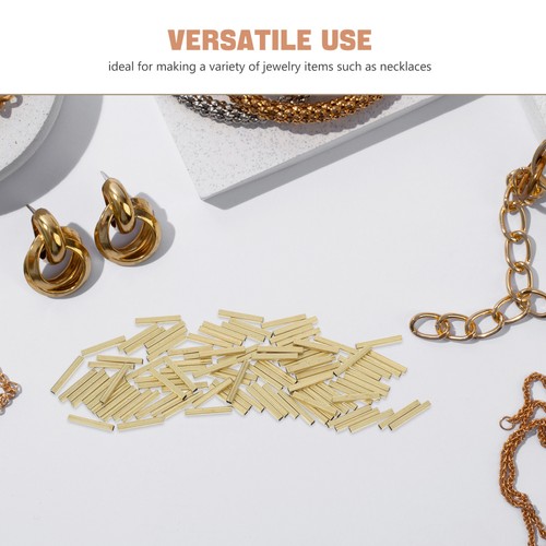 100 Pcs Copper Tube Accessories Beads Handmade Beading Brass Himmeli Tubes - Foto 12 di 12