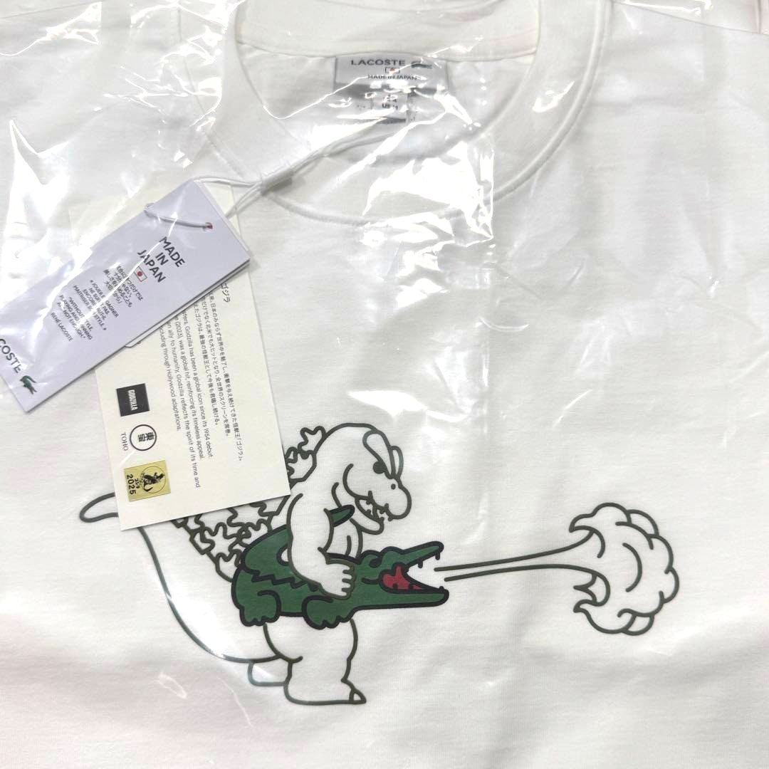 LACOSTE GODZILLA 白 ゴジラTシャツ Lacoste x Godzilla T-shirt - Godzilla White Color Ver.