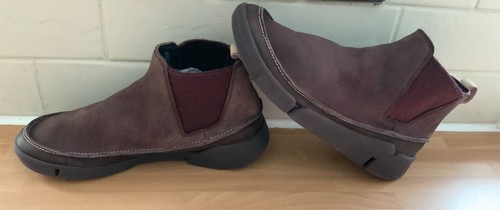 Clarks Trigenic Brown/Purple Nubuck leather Ankle Boots Size UK 5D EU 38 vgc - Picture 18 of 24