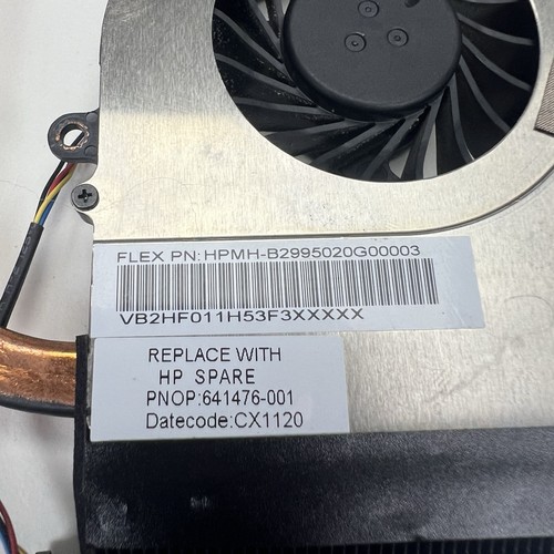 Genuine HP Pavilion dv6-6000 Series - CPU Fan w/ Heatsink & Screws Sunon - Picture 6 of 8