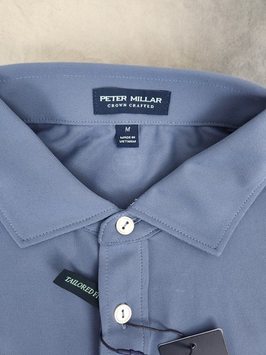 Peter Millar Blue Pearl Soul Mesh Jersey Polo Men's Size Medium New - Picture 4 of 12