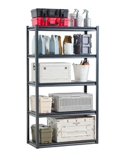 Metal Garage Shelving 5 Tier 72" 2000 lbs Adjustable Storage Rack Split Design