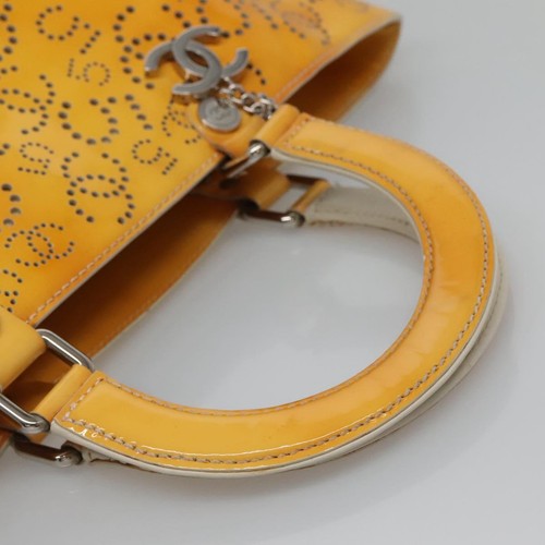 Chanel Cc No.5 Shopping Tote Perforated Patent Yellow Patent_Leather Bag - Picture 8 of 21