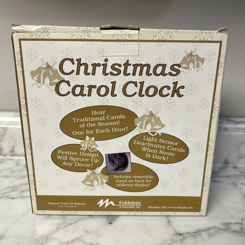 Feldstein Weihnachtslied Uhr 8" spielt 12 Weihnachtslieder, Lichtsensor, in Box getestet - Bild 4 von 9