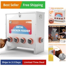 85-120LBS Capacity Chicken Feeder No Waste 10-Ports Automatic Large Poultry F...