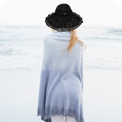  Sonnenhut mit breiter Krempe aus Spitze: schwarzer Fischerhut für Damen - faltbarer Sonnenschutz - Bild 5 von 12