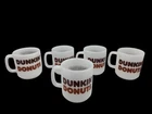 Vintage Dunkin' Donuts Glasbake Milk Glass Coffee Mug Set of 5 Mugs Lot Doughnut