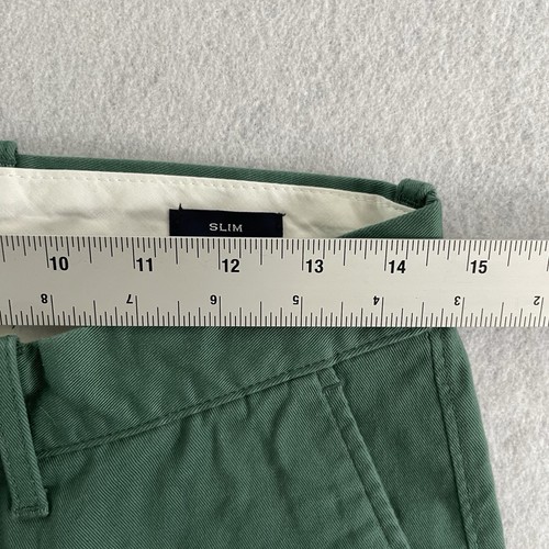 J. Pantalón chino elástico ajustado verde Crew talla 28x30 - Imagen 4 de 9