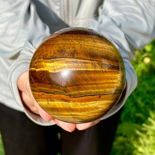 465G Natural Tiger's eye stone quartz Sphere crystal ball rock Healing - Picture 6 of 19