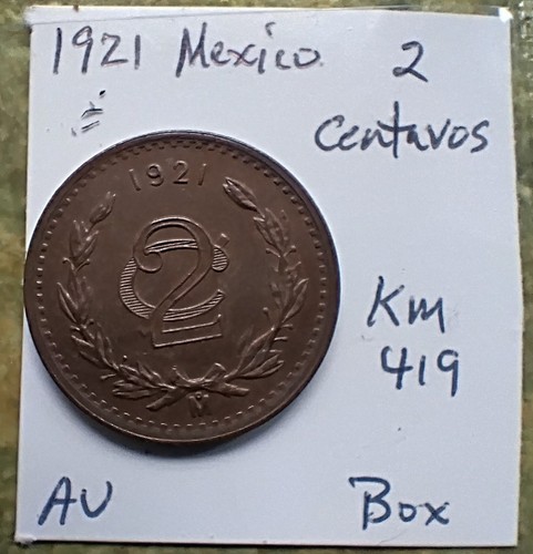 1921 Mexico Bronze 2 Centavos AU - Picture 5 of 5