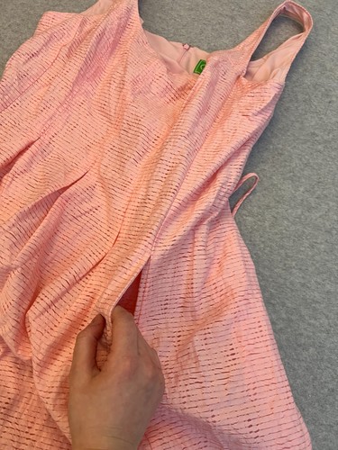 Pappagallo Mini Dress Fit & Flare Size 16 Pink Sleeveless Whimsical Chic Lined - Picture 6 of 15