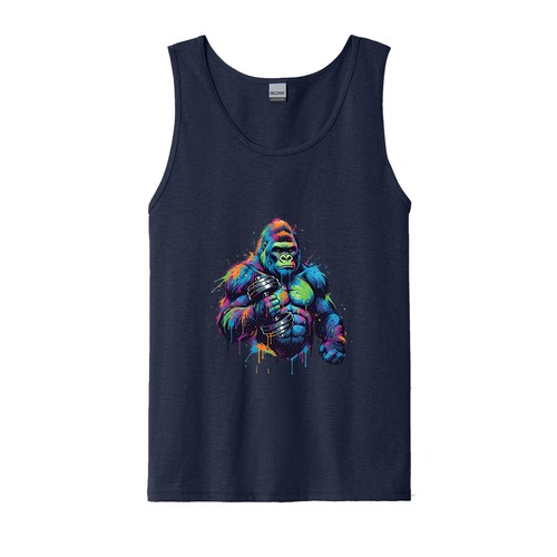 Camiseta sin mangas American Funny Horror Big Monkey colorida para hombre regalo gráfico de EE. UU. unisex - Imagen 7 de 8