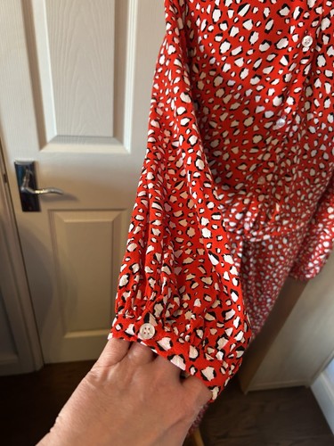 Ro&Zo Size 14 Dress Long Maxi Belted Animal Print 3/4 Sleeves Pockets Boho - Imagen 2 de 11