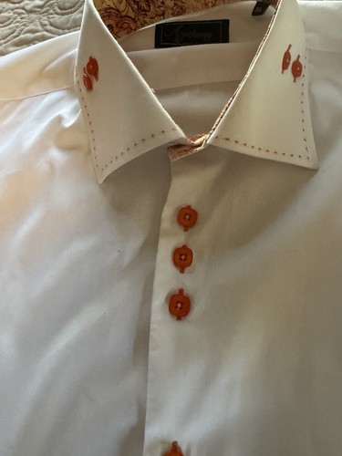 Colorful Unique Anthony Vega White Button Up Shirt Mens 3XL - Picture 3 of 10