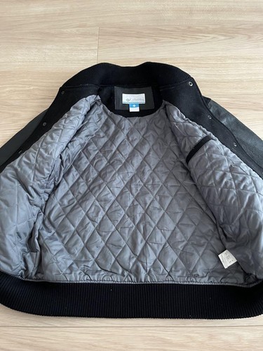 S Size Stadium Sukajan Jacket Columbia Leather Wool Switch Black - Picture 6 of 8