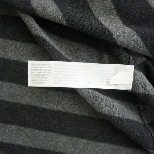 Eileen Fisher Gray Striped Tunic Knit Sweater Dress Long Sleeve Pockets Large - Picture 9 of 10