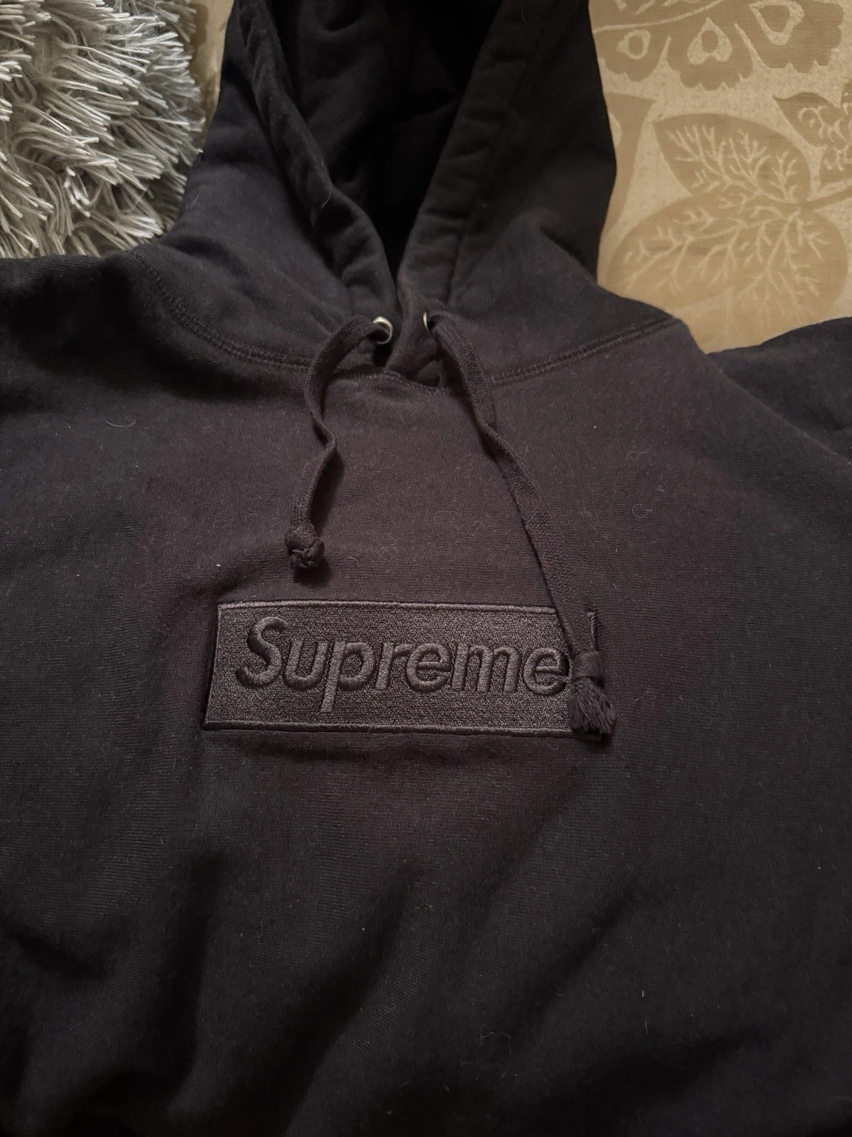 Sweat à capuche Supreme FW14 noir logo boîte tonale (LIRE DESCRIPTION)