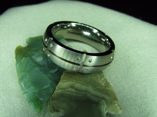Titanium   Ring Band with Precision Design Size 10 .......  - Picture 4 of 12