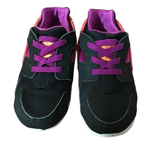 Nike Huarache Run Sneaker Toddler Size 8C Black Pink Orange Berry RARE Colorway - Picture 6 of 11