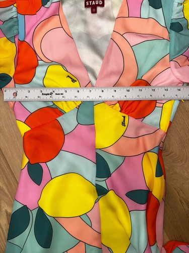 Mini Vestido Para Mujer Staud Milla en Caleidoscopio Cítrico Talla 00 $265 Conjunto Primavera - Imagen 8 de 8