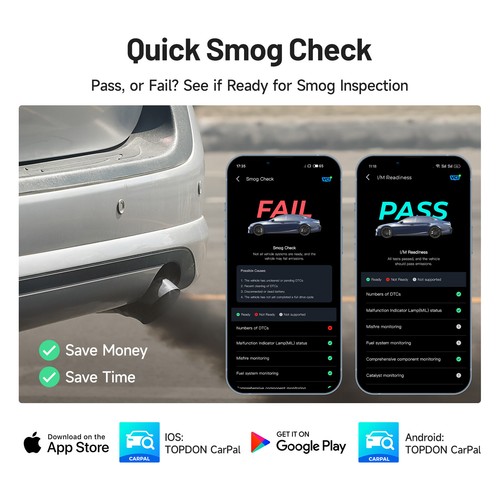 UK TOPDON CarPal-E Car Bluetooth ALL System OBD2 Scanner Car Diagnostic Tool APP - Picture 9 of 10