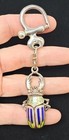 Porte-clés pendentif coléoptère émaillé italien sterling 925 peint à la main 49g